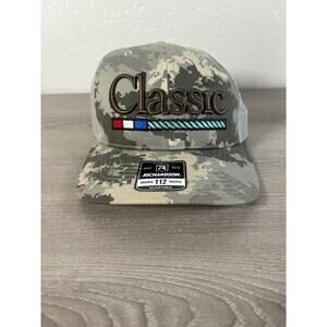Classic Rope White Gray Camo Snapback Trucker Hat- OSFA- NWT‎